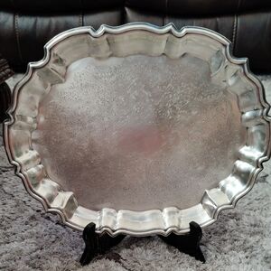 Elegant Eales 1779 Silver Plate Ornate Footed Serving Tray Platter